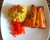 Foto del paso 6 de la receta: Salmón con couz couz al azafrán y morrón. #delantaldorado