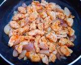 A picture of step 1 of Rice with Shrimp Omelet.