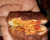 A picture of step 3 of Tiranga rolls.