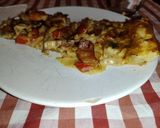 Foto del paso 14 de la receta: Empanada de hojaldre con bacon, cebolla, pimiento rojo, champiñones y nata para cocinar