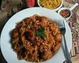 A picture of step 12 of Spicy chicken Meatball Pasta😋🍝🍲.