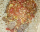 A picture of step 4 of Indomie noodles and beef stew.