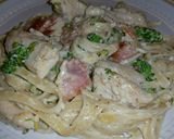 A picture of step 7 of Broccoli Chicken Bacon Alfredo.