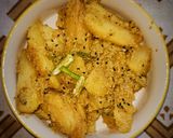 A picture of step 12 of Aloo Posto.
