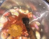 A picture of step 2 of Qeema with mix veg.