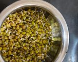 A picture of step 1 of Whole Green Moong sprouts vegetables salad.