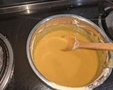 A picture of step 2 of Ghee Mysore pak.