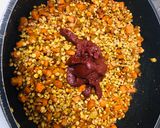 A picture of step 2 of Carrot and Brown Lentil Soup with Ground Egusi and Bherebhere Spice.