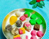 A picture of step 9 of Instant Descciated coconut burfi & ladoos.