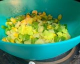 A picture of step 2 of 4 veggie sandwich.