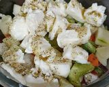 A picture of step 1 of Veggies, fruits and Cheese Salad.