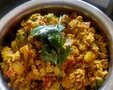 A picture of step 6 of Paneer burji.