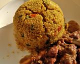 A picture of step 1 of Buttered fried cous cous.