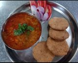 A picture of step 6 of Kathiyawadi Special Chapdi Undhiyu - A dinner thali.