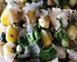 A picture of step 3 of Corn spinach sandwich.