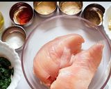 A picture of step 1 of Spinach Stuffed Chicken.