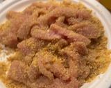 Foto del passaggio 5 della ricetta Riso basmati,con lattuga saltata e filetti di tacchino croccanti