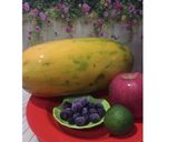 Foto langkah ke 1 dari resep Diet Juice Papaya Blueberry Lime Apple.