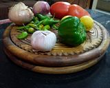 A picture of step 5 of Qeema karela.