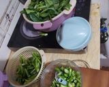 菜心3吃法之1沙茶葉，菜心飯!的食譜步驟1照片