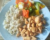 Fűszeres csirkemell, vegyes körettel recept fázis 5 fotója
