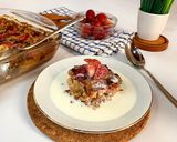 Foto langkah ke 6 dari resep Oatmeal Panggang - Stroberi Pisang.