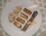 Nyúlcomb fehérboros-tejszínes mártásban baconos spárgával recept fázis 4 fotója