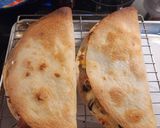 A picture of step 9 of Lauren's Baked Ham, Spinach and Mushroom Breakfast Quesadillas.