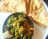A picture of step 5 of Muli ki subji with maize flour.