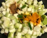 A picture of step 2 of Lau Ghonto (Bottle Gourd Curry - Bengali Style).