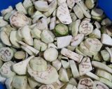 A picture of step 1 of Bengan aloo (eggplant with potatoes).
