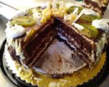 A picture of step 20 of Black forest in pineapple sorbet n chocolate ganache#easterdish.