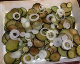 A picture of step 4 of Zucchini Flan with Fresh Basil.