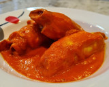 Foto del paso 9 de la receta: Rollitos de pollo y jamón en salsa de pimientos del piquillo