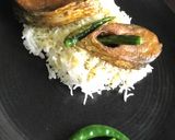 A picture of step 4 of Ilish Machh Bhaja: (Fried Hilsa with Steamed Rice).