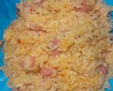 A picture of step 1 of Chicken hotdog rice.