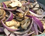 A picture of step 3 of Parmesan-crusted Chicken Breast with Roasted Mushrooms.