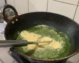 A picture of step 2 of Palak Rava toast.