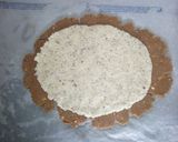 A picture of step 4 of Chocolate Kaju Swiss Roll.