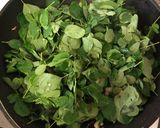A picture of step 3 of Murungai Keerai Thoran (Drumstick / Moringa Leaves Stir Fry - Kerala style).