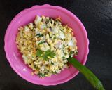 A picture of step 4 of Mung dal salad.