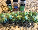 A picture of step 1 of Oven-Roasted Brussels Sprouts.