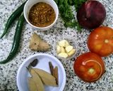 A picture of step 1 of Achari Methi kadu.