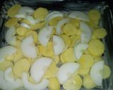 Foto del paso 3 de la receta Horneado de jamoncitos de pollo con patatas a la naranja