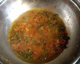 A picture of step 5 of Hara chana masala curry.