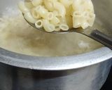 A picture of step 1 of Italian white sauce pasta.