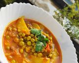 A picture of step 7 of Aloo Matar.