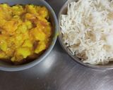 A picture of step 2 of Leftover potato curry and rice muffin.