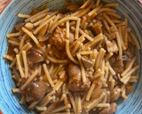 Foto del paso 5 de la receta: Fideos de Montaña con butifarra de calçots, champiñones, sobrasada y “camaiot”
