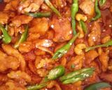 A picture of step 1 of Chicken chilli dry wid #mayo #pasta.5 weeks challenge with Huma.